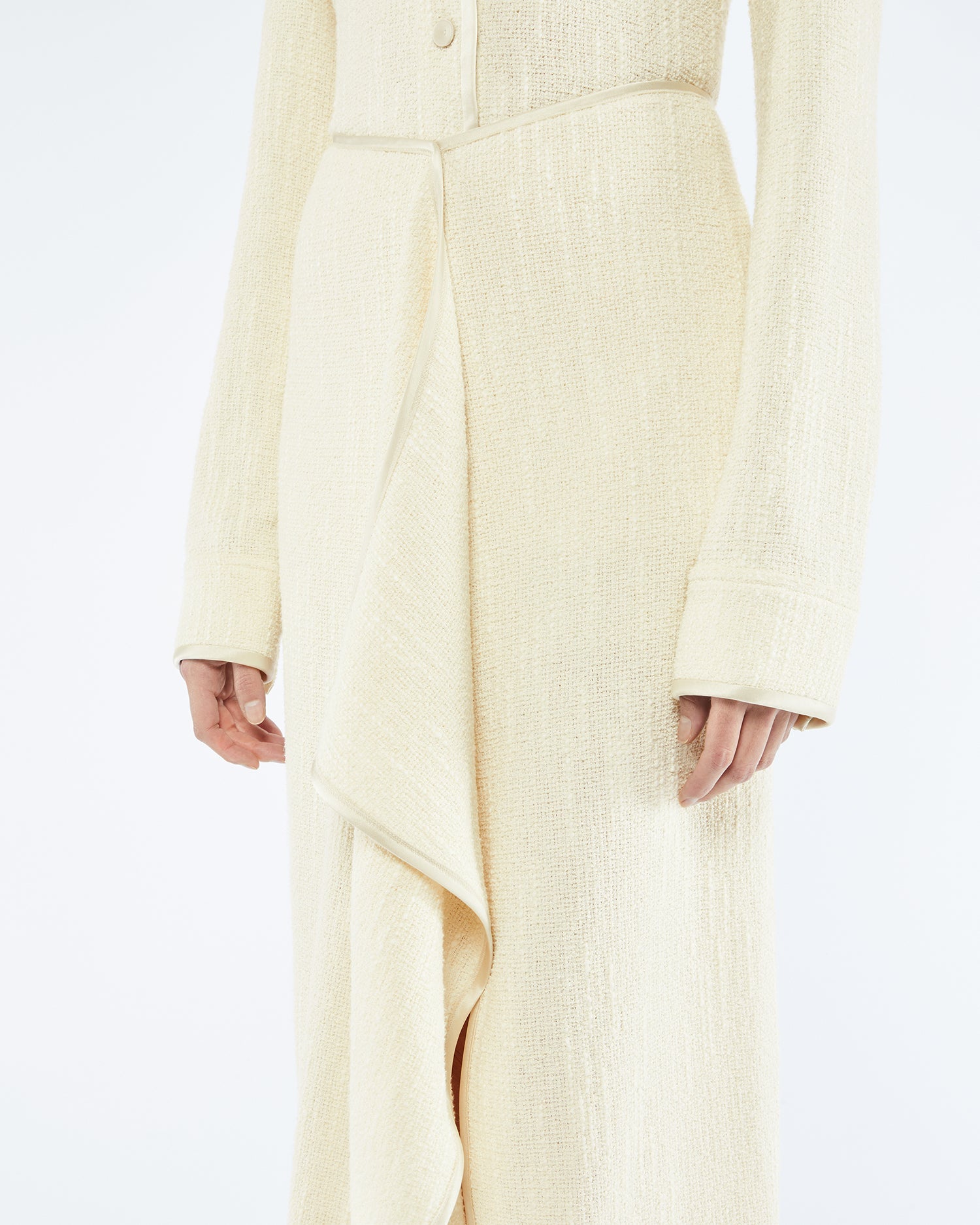 Womens | Linnea Textured Boucle Tweed Skirt | Creme