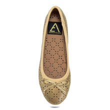 Beyla Casual Flat | Soft Gold Faux Nappa