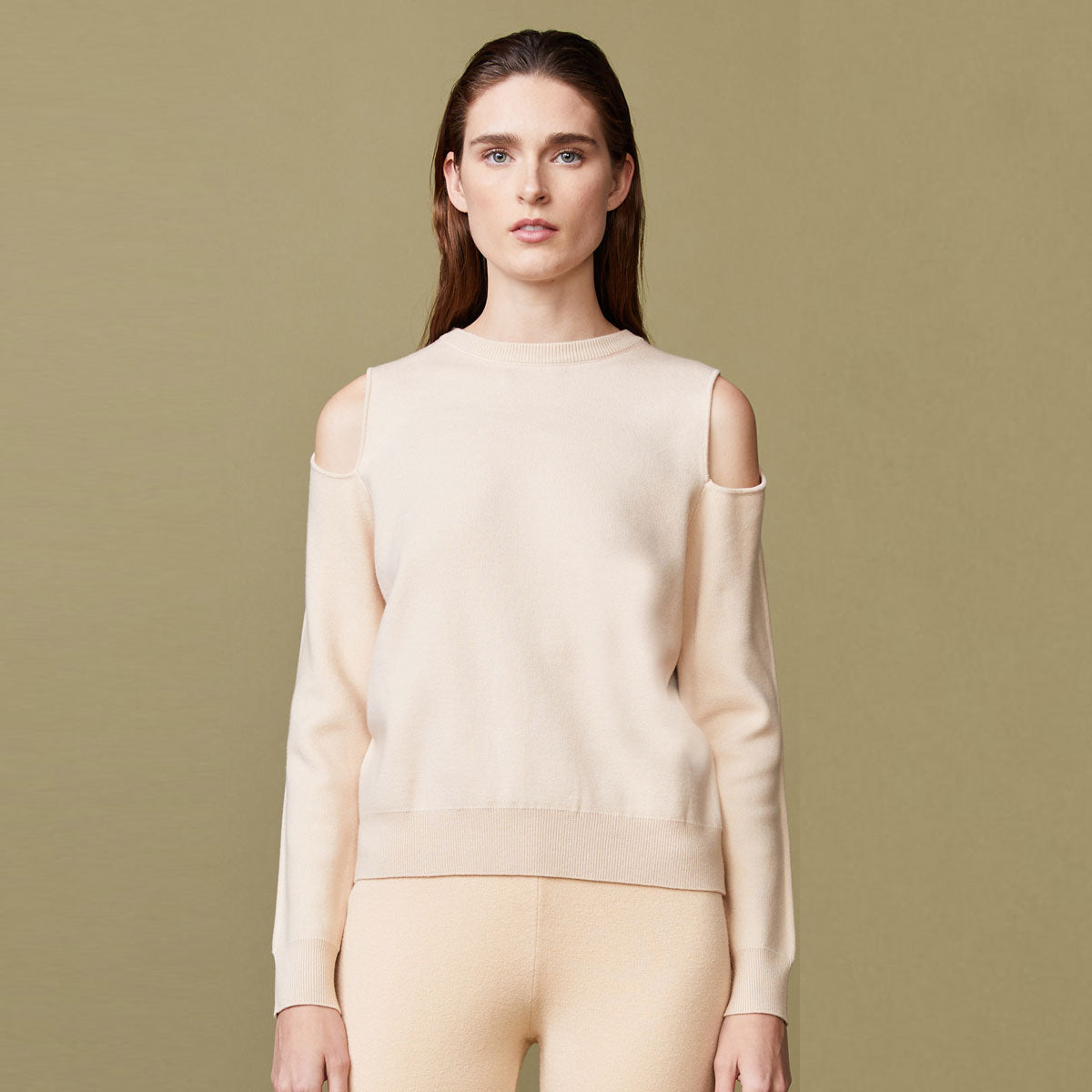 Supersoft Sweater Knit Cut Out Sweatshirt | Women | Off White