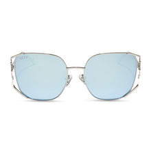 Womens | Elsa Sunglasses | Cool Silver Gloss Metal | Ice Blue Polarized Lenses