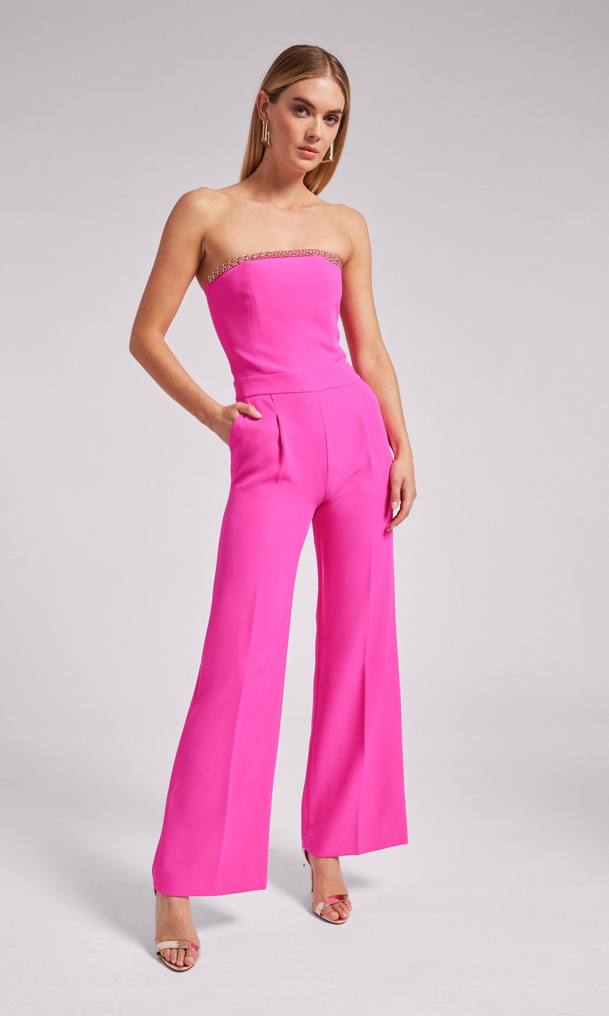 Elore Crepe Jumpsuit | Magenta
