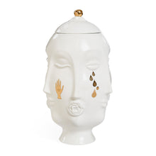 gilded frida urn porcelain white gold accents - view 4