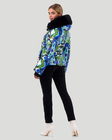 Après-Ski Jacket With Detachable Fo Hood Trim | Women | Blue Print x Black (V3)