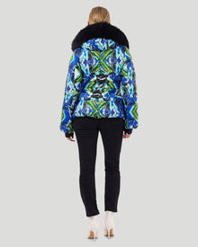 Après-Ski Jacket With Detachable Fo Hood Trim | Women | Blue Print x Black (V3)