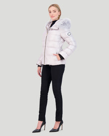 Après-Ski Jacket With Detachable Toscana Shearling Lamb Hood Trim | Women | Gray x Gray (V1)