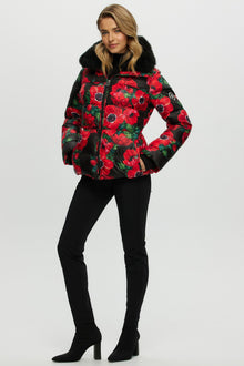 Après-Ski Jacket With Detachable Toscana Shearling Lamb Collar | Women | Black Poppy x Black