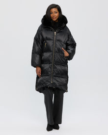 Après-Ski Jacket With Detachable Toscana Shearling Lamb Hood Trim | Women | Black x Black (V9)