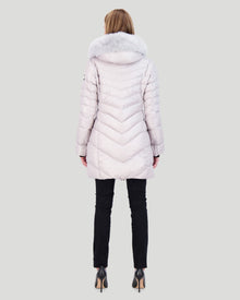 Après-Ski Jacket With Detachable Toscana Shearling Lamb Hood Trim | Women | Gray x Gray (V3)