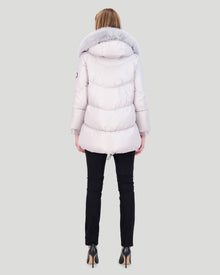 Après-Ski Jacket With Detachable Toscana Shearling Lamb Hood Trim | Women | Gray x Gray (V2)