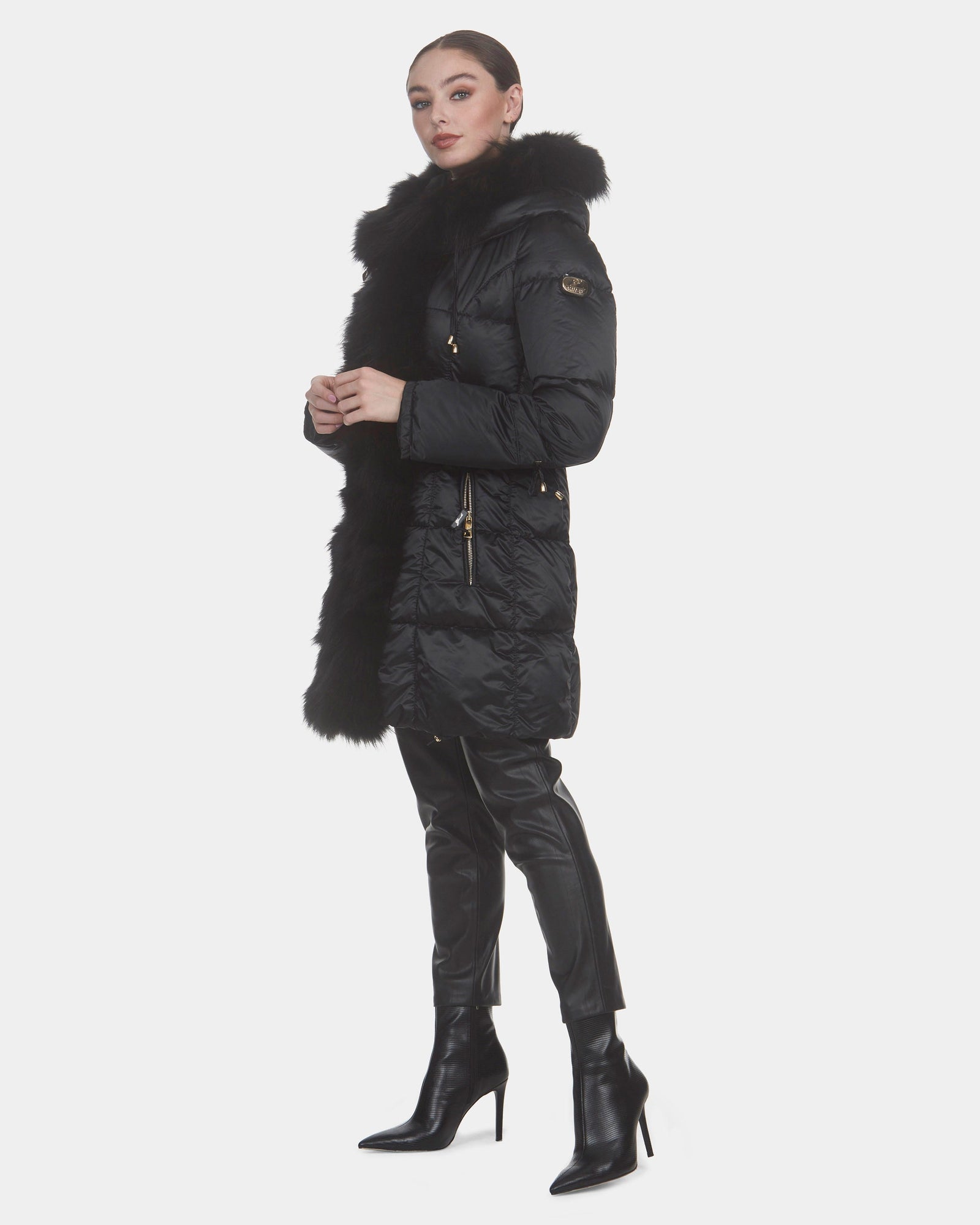 Après-Ski Jacket With Toscana Shearling Lamb Tuedo | Women | Black x Black