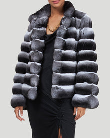 Classic Chinchilla Fur Jacket | Women | Gray