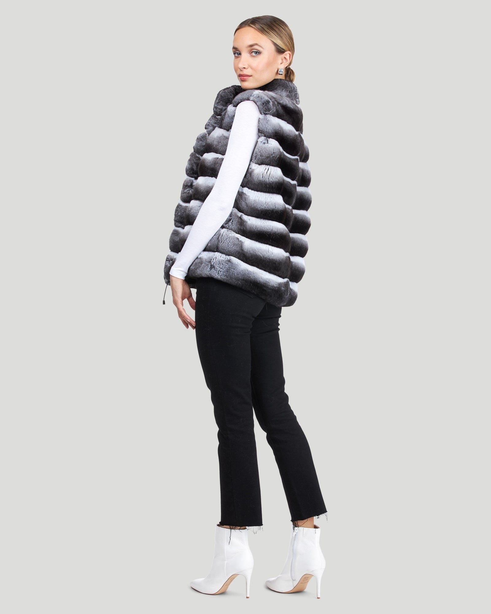 Classic Chinchilla Fur Vest | Women | Gray