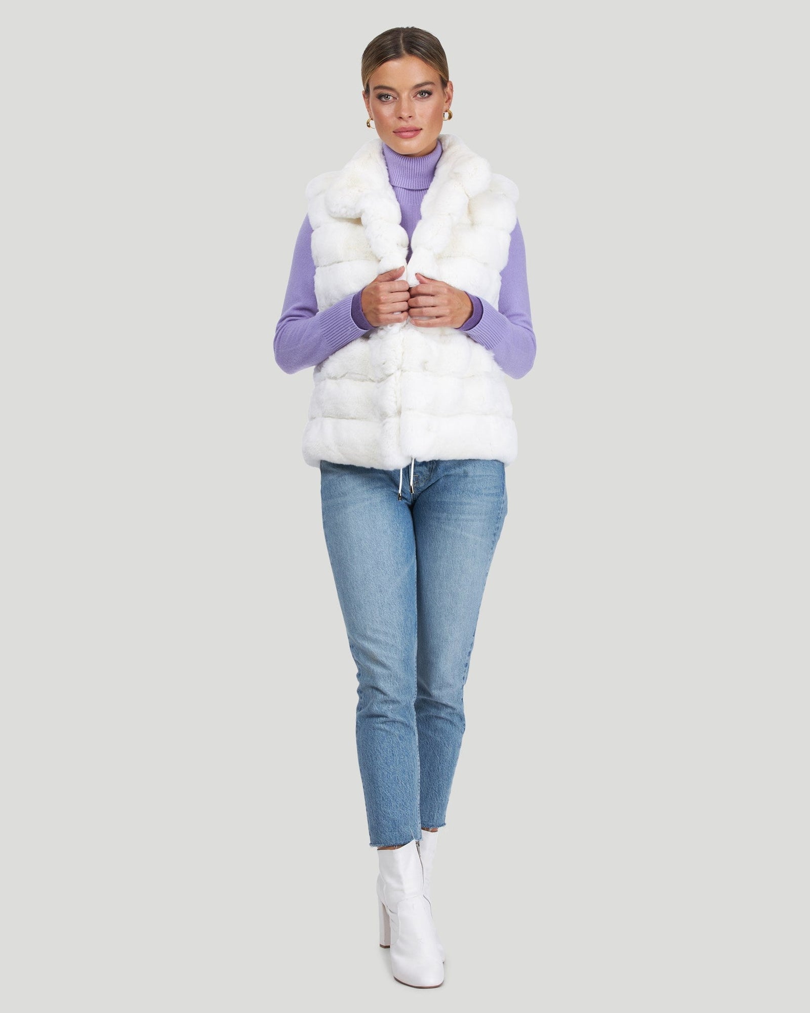 Classic Chinchilla Fur Vest | Women | White