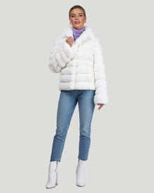 Horizontal Chinchilla Jacket | Women | White (Pre-Order)