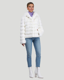 Horizontal Chinchilla Jacket | Women | White (Pre-Order)