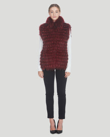 Horizontal Raccoon Layered Vest | Women | Burgundy