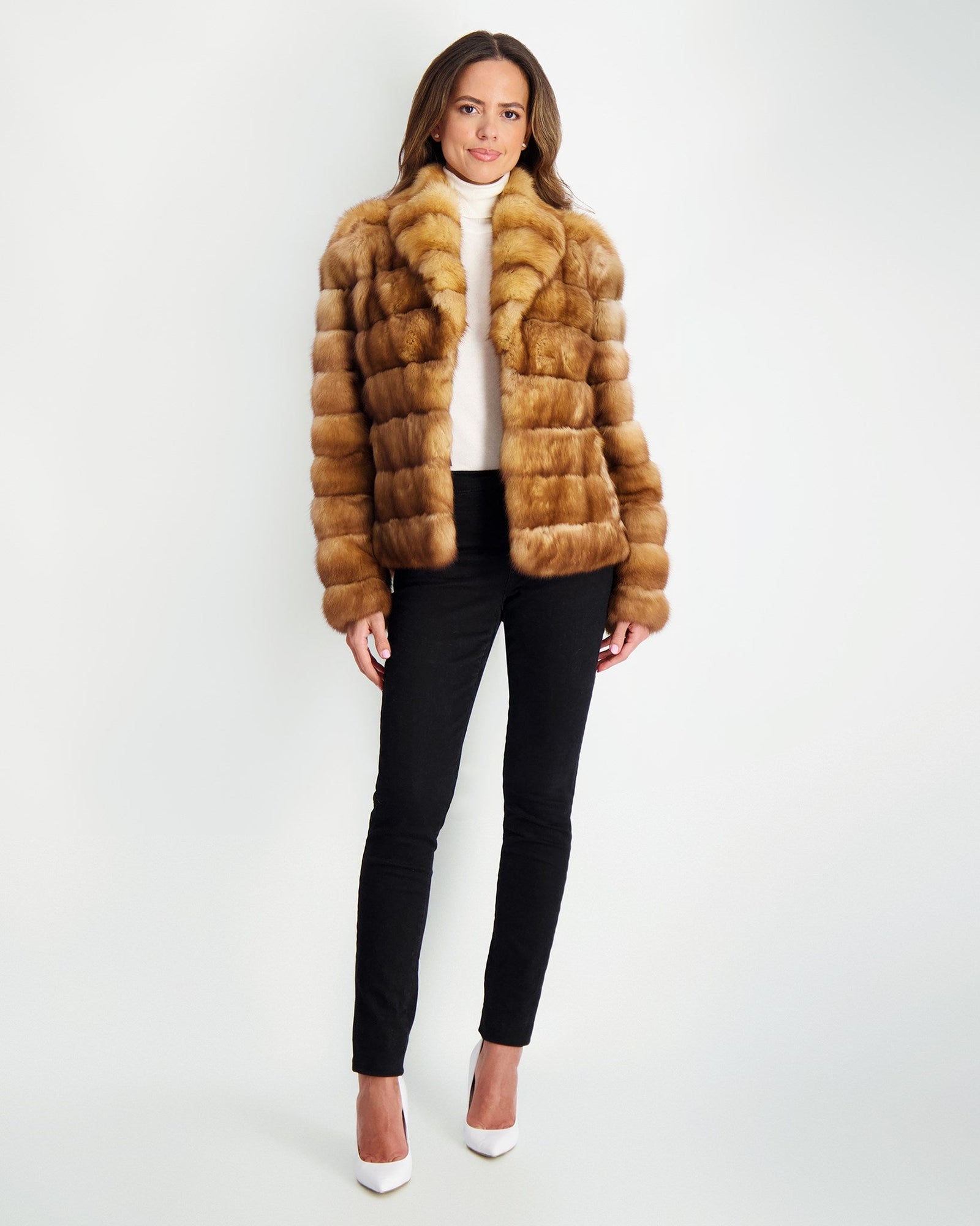 Horizontal Russian Sable Jacket | Women | Golden