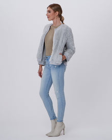 Knit Beaver Zip Jacket | Women | Gray