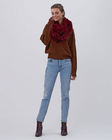 Knit Rex Rabbit Infinity Scarf | Women | Wine