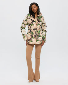 Lightweight Zip Jacket | Women | Beige Floral Leopard