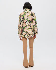 Lightweight Zip Jacket | Women | Beige Floral Leopard