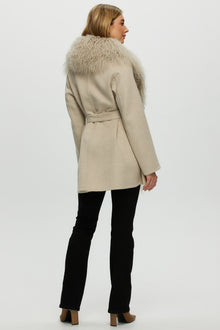 Loro Piana Cashmere & Wool Jacket With Select Lamb Trim | Women | Sand x Beige