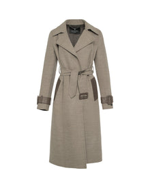 Loro Piana Cashmere & Wool Trench Coat With Leather Trim | Women | Brown x Brown