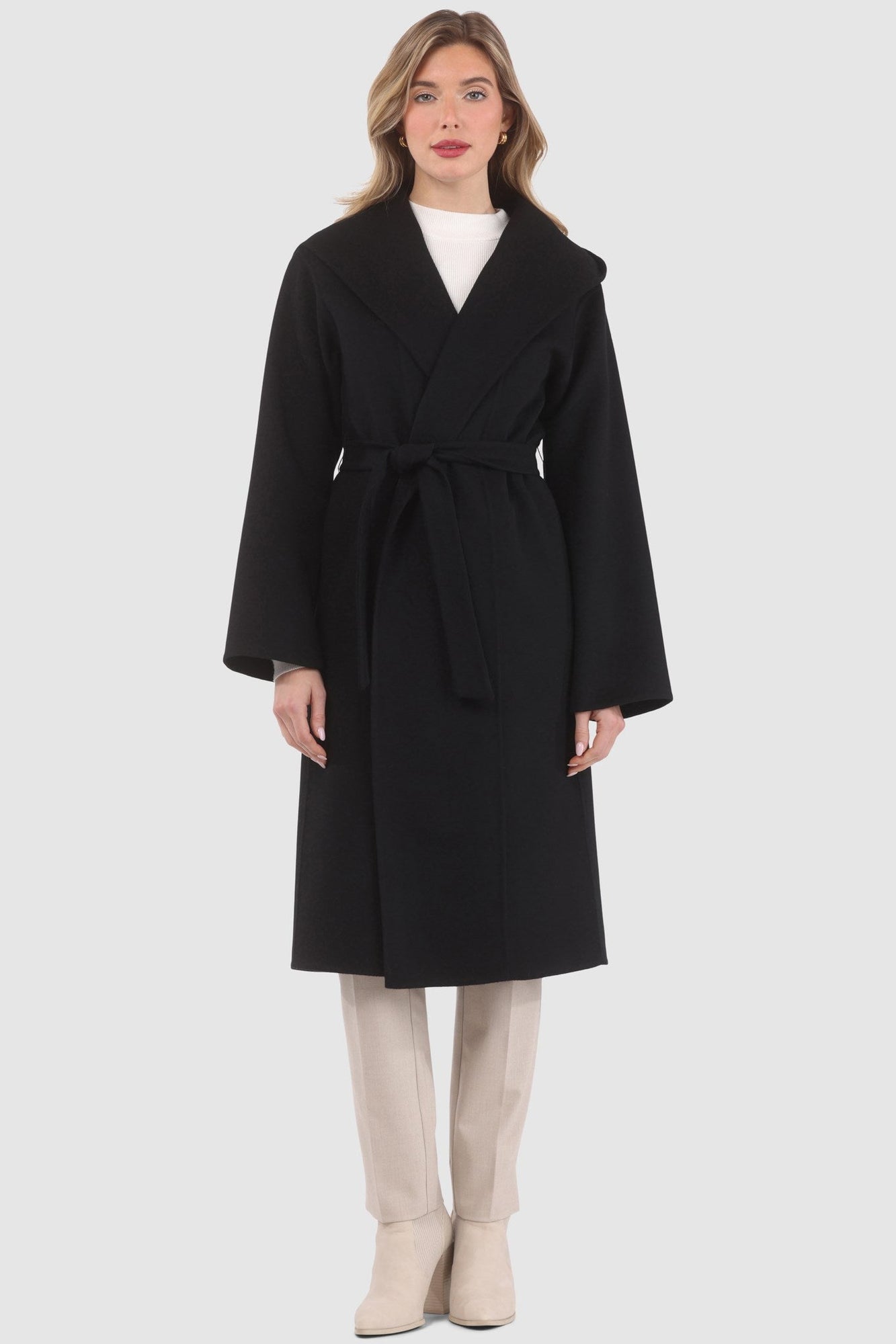 Loro Piana Wool Belted Short Coat | Women | Black