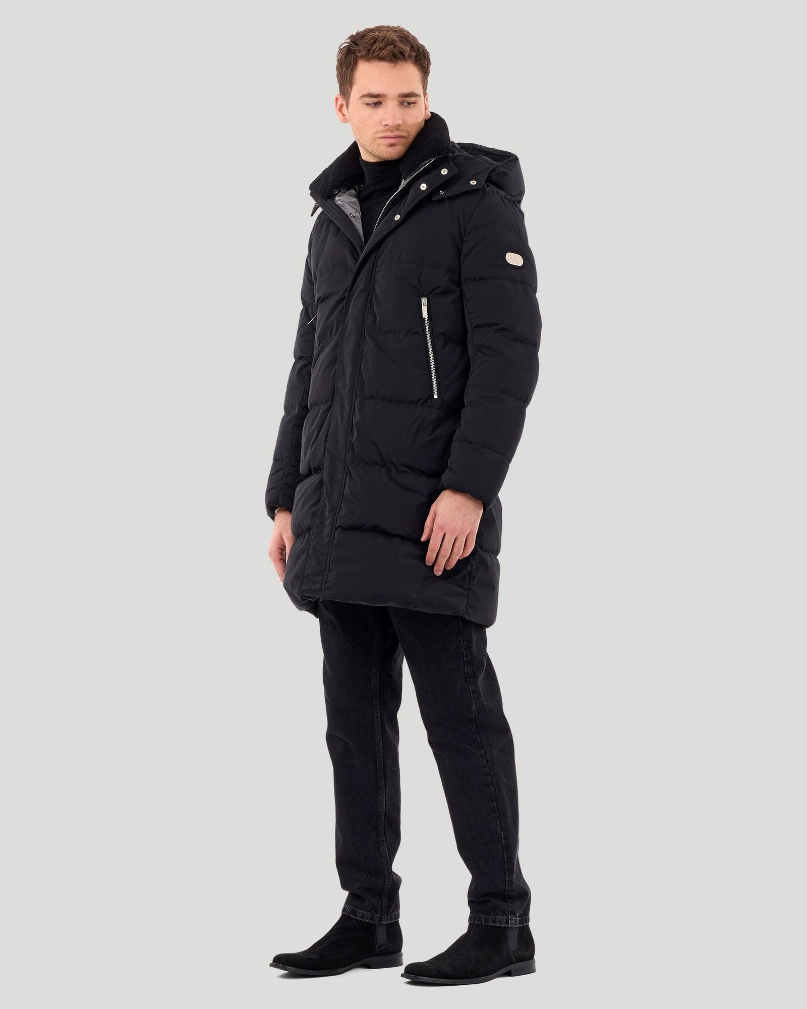 Après-Ski Parka With Detachable Select Shearling Lamb Collar | Men | Black x Black x Black