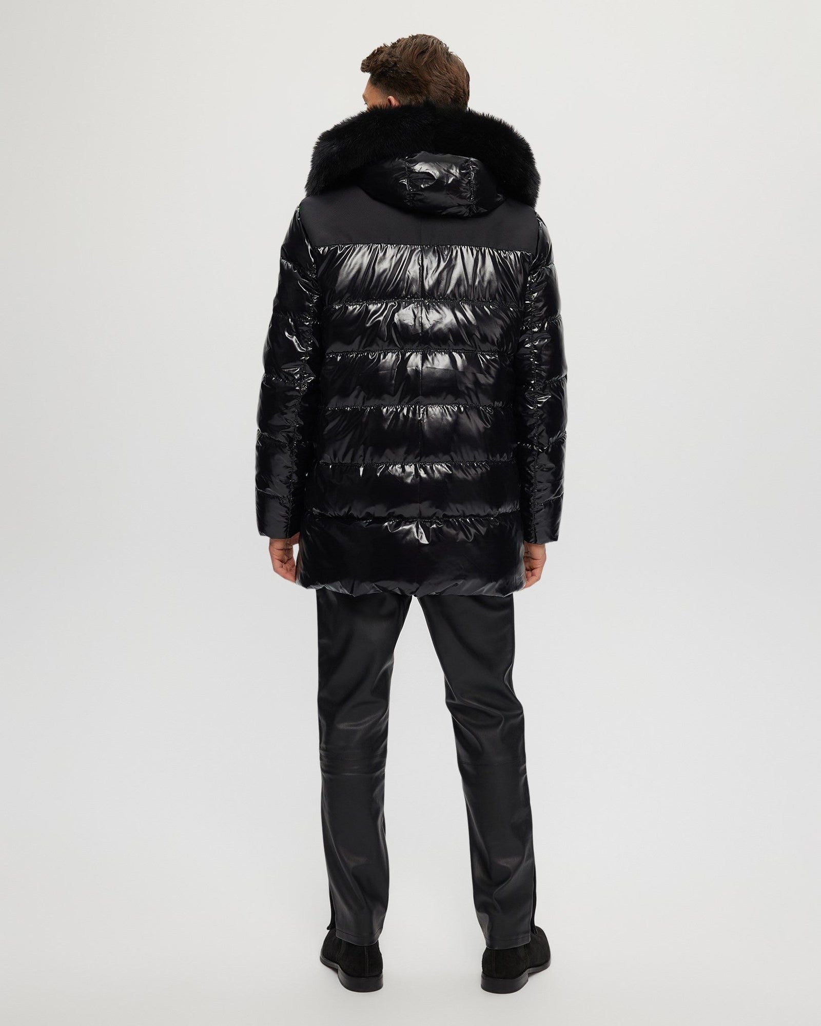 Après-Ski Parka With Detachable Toscana Shearling Lamb Hood Trim | Men | Black x Black (V2)