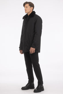 Coat With Detachable Select Shearling Lamb Lining And Collar | Men | Black