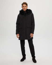 Parka With Select Shearling Lamb Tuedo And Hood Trim | Men | Black x Black