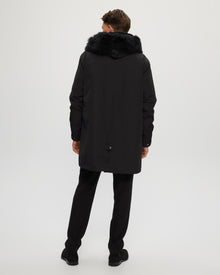 Parka With Select Shearling Lamb Tuedo And Hood Trim | Men | Black x Black