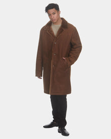 Select Shearling Lamb Short Coat | Men | Camel Pattern