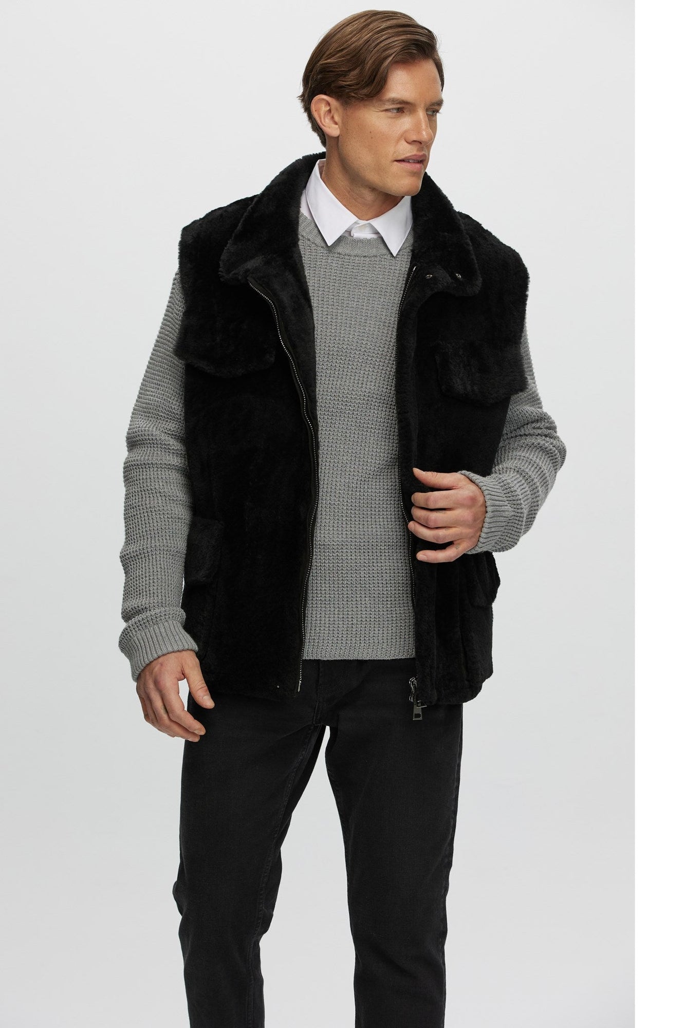 Sheared Select Shearling Vest | Men | Black