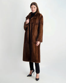 Mink Coat With Stand Collar | Women | Scanbrown