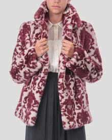 Mink Intarsia Jacket | Women | Red Paisley x Beige