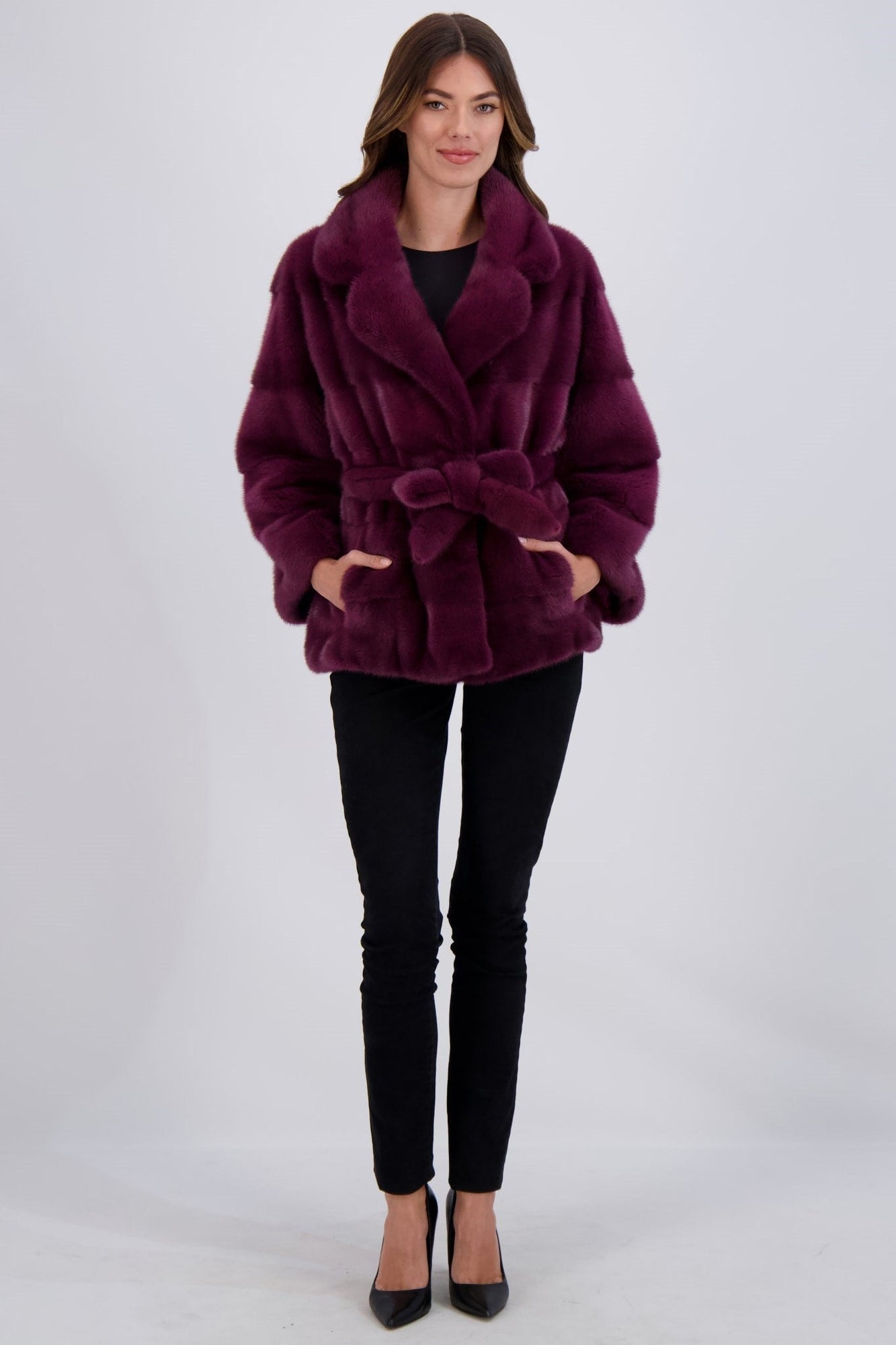 Mink Jacket, Mink Belt | Women | Magenta