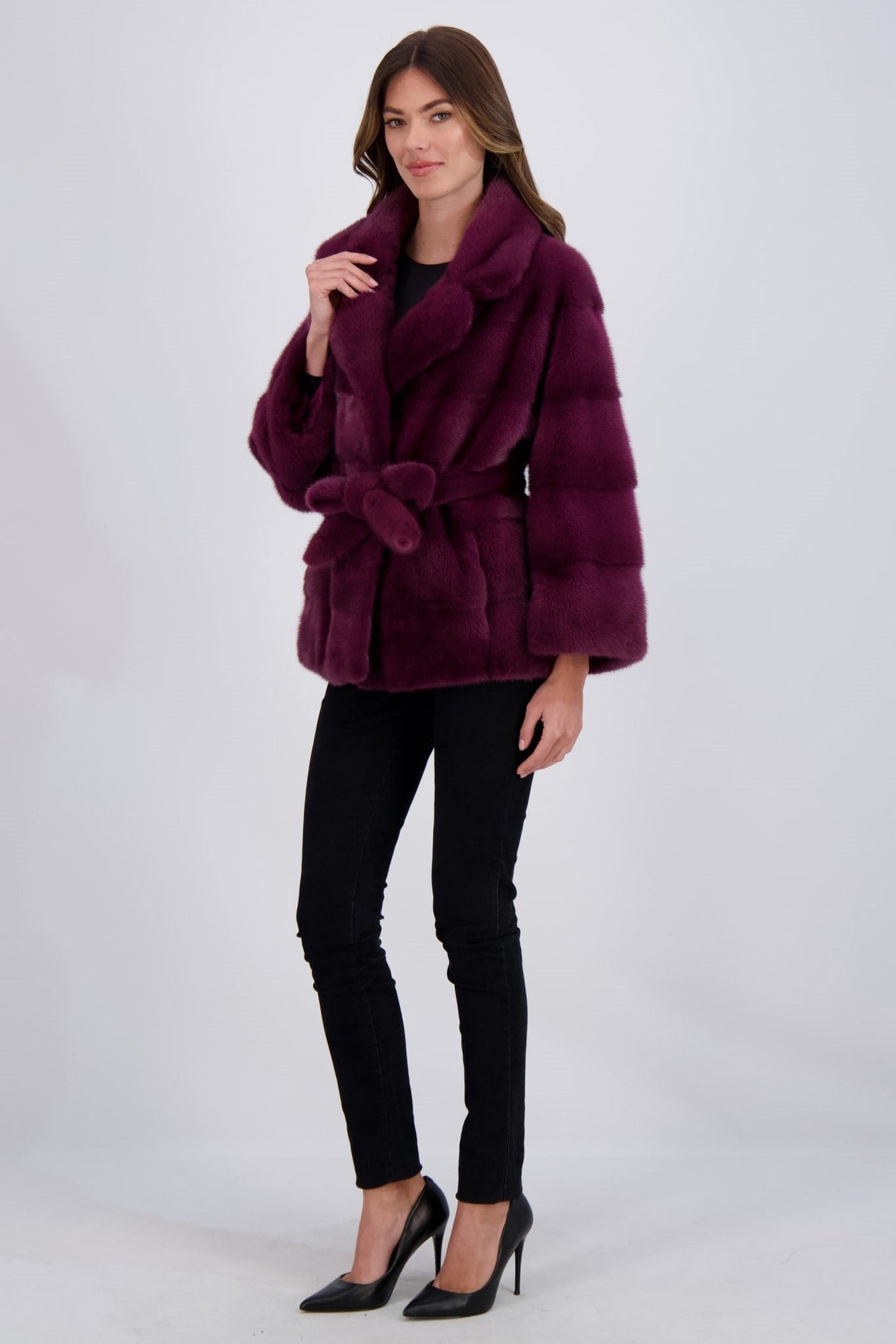 Mink Jacket, Mink Belt | Women | Magenta