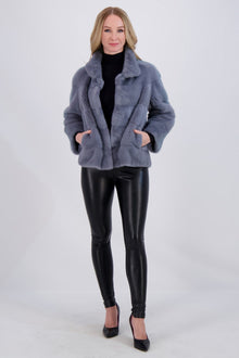 Mink Jacket | Women | Cadet Blue (V1)