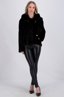 Mink Jacket W/ Leather Belt | Women | Black