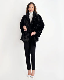 Mink Jacket With Belt | Women | Black (V1)