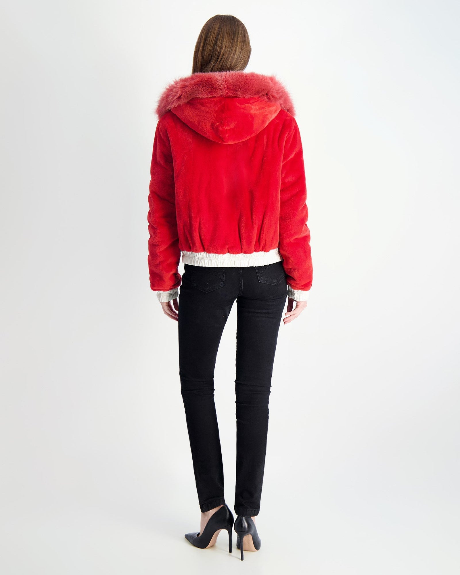 Mink Jacket With Fox Hood Trim | Women | Fragola