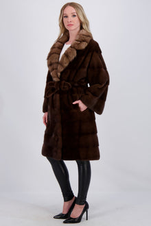 Mink Jacket With Sable Collar, Mink Belt | Women | Kastanie