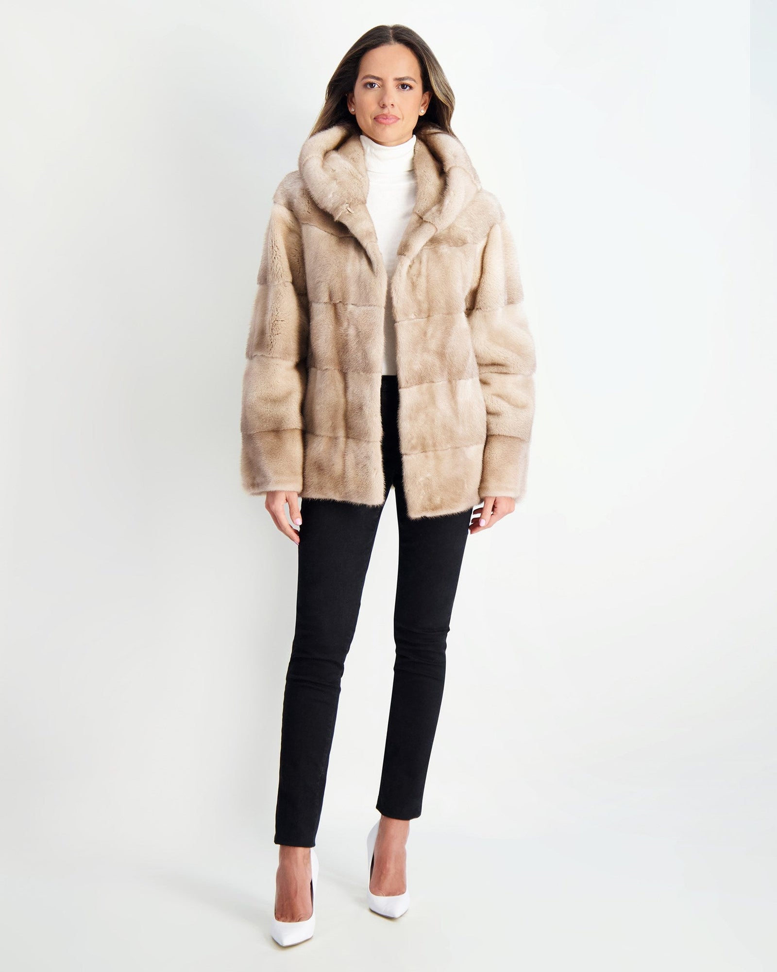 Mink Parka | Women | Silver Blue x Mocha