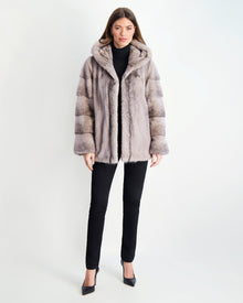 Mink Parka | Women | Beige Cross