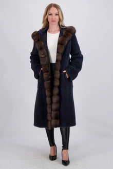 Mink Parka With Sable Trim | Women | Night Sky