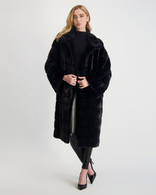 Mink Short Coat | Women | Navy