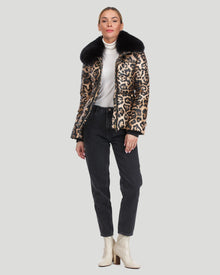 ed Après-Ski Jacket With Fox Fur Collar | Women | Leopard Print