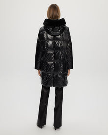 Quilted Parka With Select Shearling Lamb Hood Trim | Women | Black